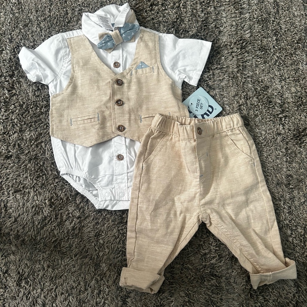 Baby boy cream outfit